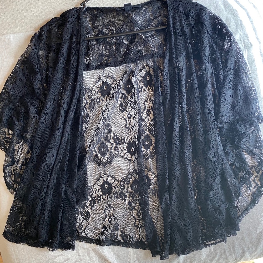 Black lace cardigan